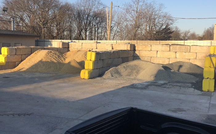 Concrete on Demand yard with raw material bays and loading station